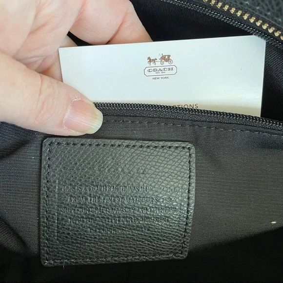 Coach Black Leather Diaper Bag with Changing Pad - Picture 7 of 11